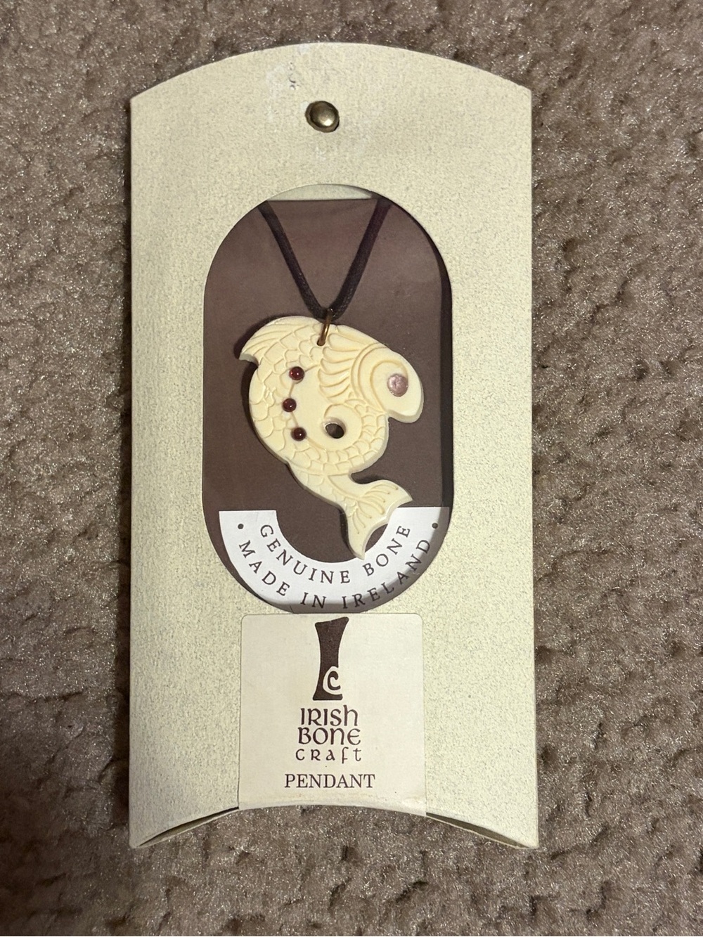 Irish Bone Craft Fish Pendant
